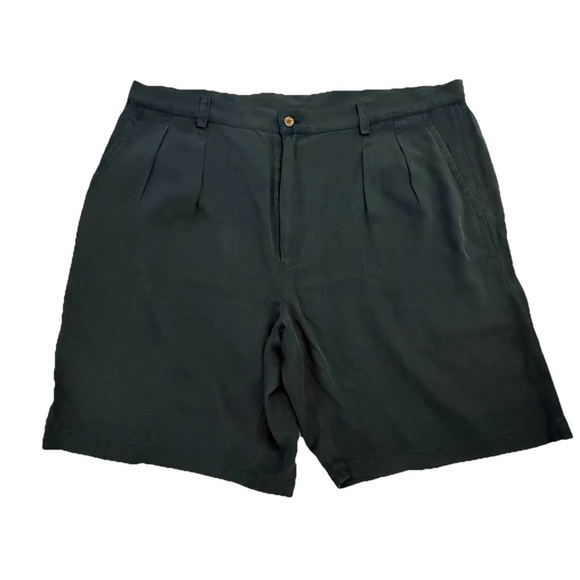 Tommy Bahama Other - Tommy Bahama Shorts Men 42 Navy Relax 100% Silk Flat Front TB Logo Casual